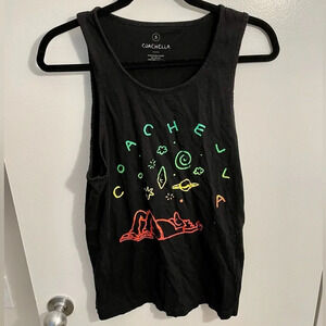 Coachella 2016 Under the Stars Black Tank Top in Size Small